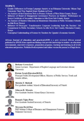 African Journal of Education and Practice Vol. 1 No. 1 (2016)