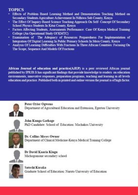 African Journal of Education and Practice Vol. 7 No. 2 (2021)