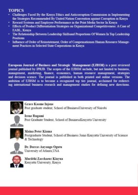 European Journal of Business and Strategic Management Vol. 1 No. 1 (2016)