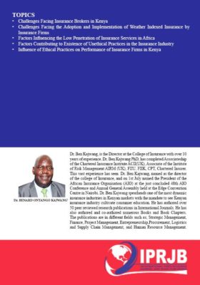 Emerging Issues In the Insurance Sector